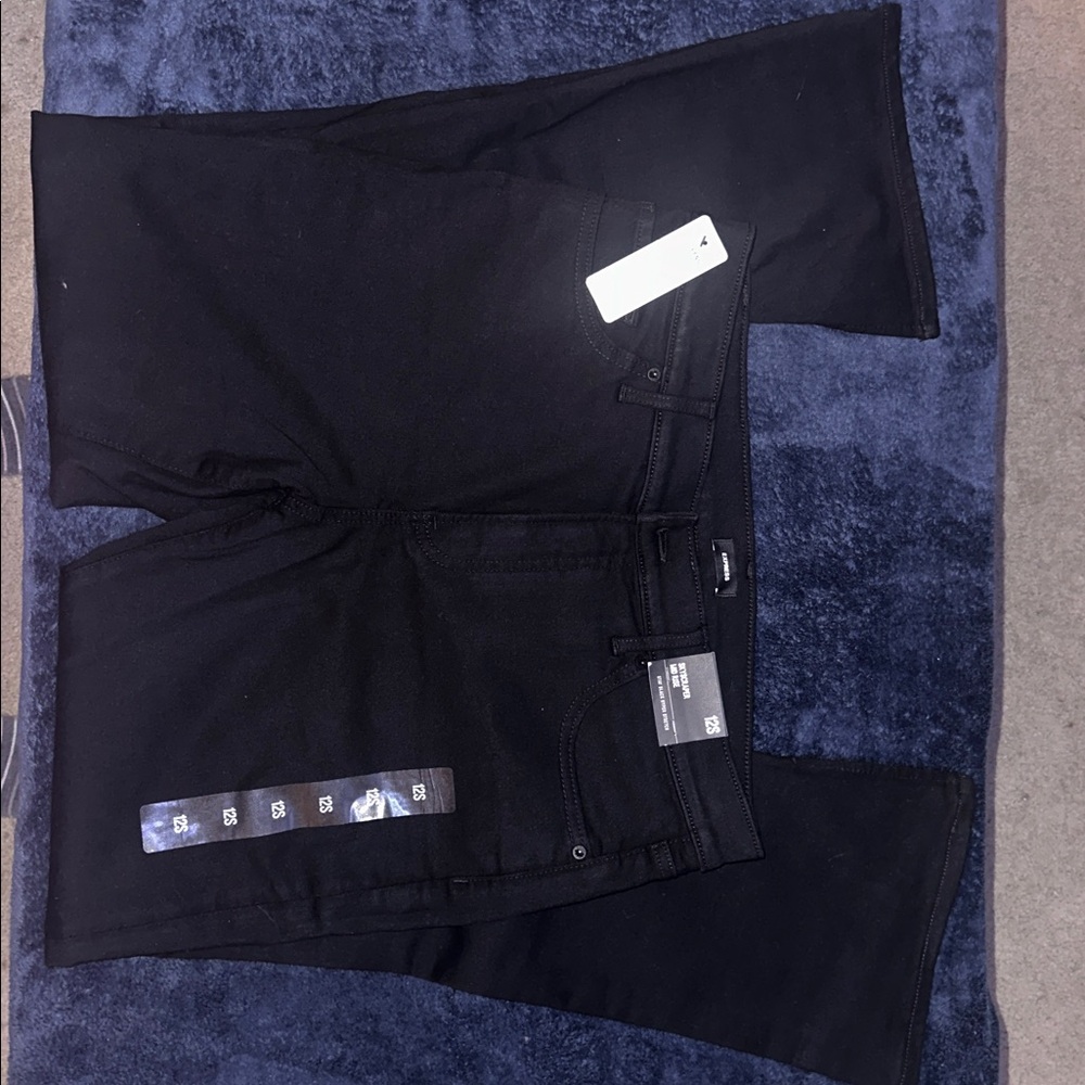 Express Midnight Black Denim women’s skyscraper 12S